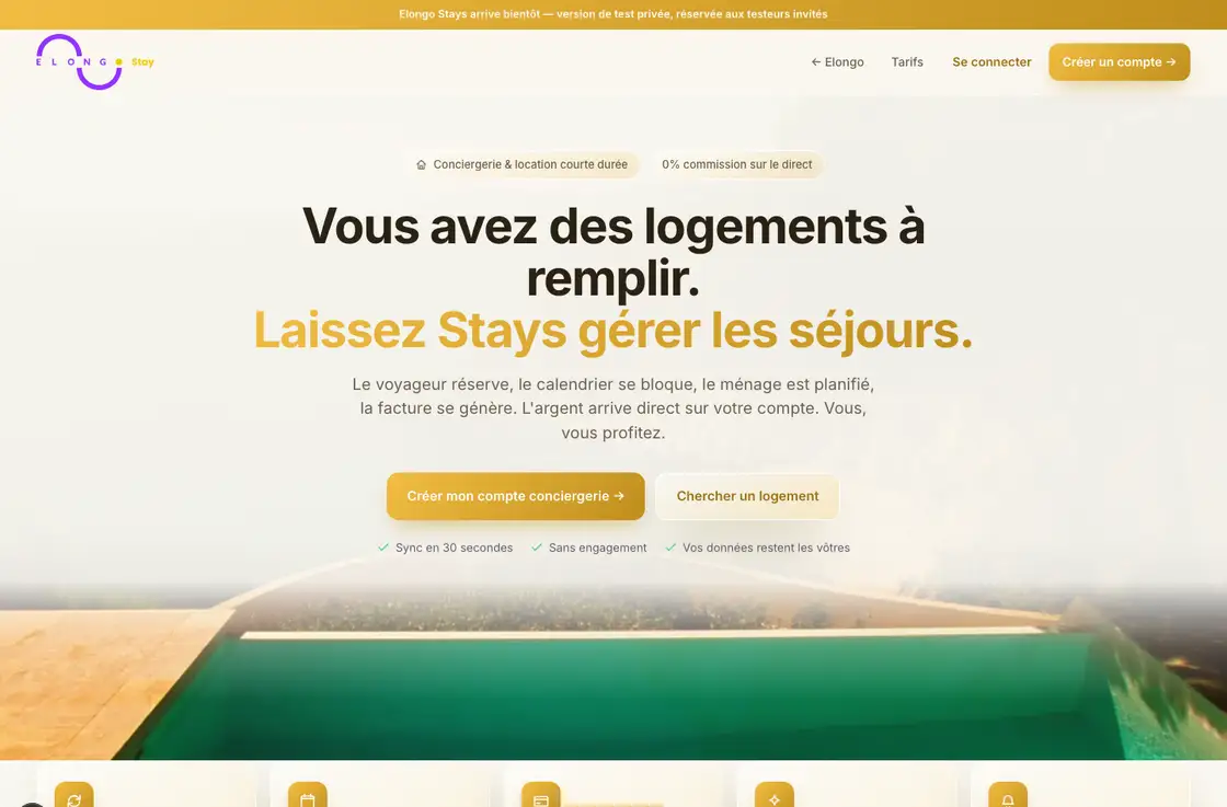Page d'accueil de Elongo Stays